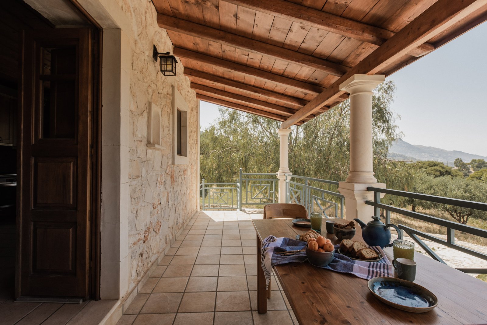 Villa Ampeli - Rear Veranda View - Lithies Organic Farm